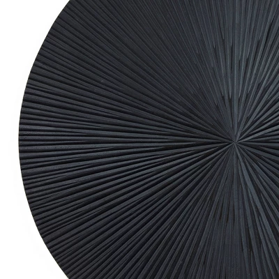 Wood Plate Carved Radial Wall Decor Set Of 3 Black - CosmoLiving By Cosmopolitan 5 Wood Plate Carved Radial Wall Decor Set Of 3 Black - CosmoLiving By Cosmopolitan - Image 3