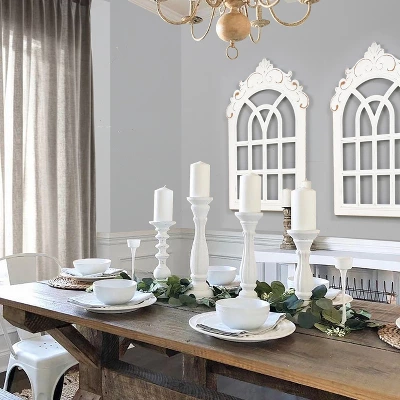 LuxenHome Distressed White Wood Vintage Arched Window Wall Home Decor 5 LuxenHome Distressed White Wood Vintage Arched Window Wall Home Decor - Image 3