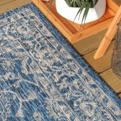 Palazzo Vine And Border Textured Weave Indoor/Outdoor Area Rug - JONATHAN Y -Decor Vista GUEST 01c8fb0b d9ce 4f9d a81e 651db8d4b683
