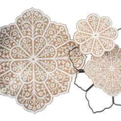 Wood Floral Wall Decor With Metal Wire Brown - Olivia & May -Decor Vista GUEST 02915f1e 278b 4bd5 b4dc 5b81e20ccac5