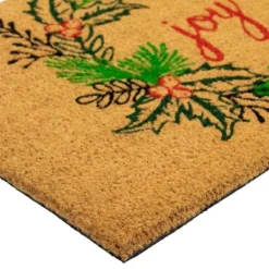Northlight Natural Coir "Joy" Wreath Christmas Doormat 18" X 30" -Decor Vista GUEST 0394123a b0f5 407d 8790 1497ab2e97f0