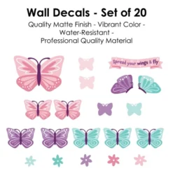 Big Dot Of Happiness Beautiful Butterfly - Peel And Stick Nursery And Kids Room Vinyl Wall Art Stickers - Wall Decals - Set Of 20 -Decor Vista GUEST 042f29d9 b563 4540 9793 592f796ab351
