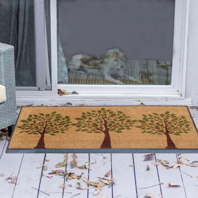 A1HC Green Three Tree Rubber Coir Doormat 24x48, Rubber Backed Non-Slip Thin Heavy Duty Front Door Mat 5 A1HC Green Three Tree Rubber Coir Doormat 24x48, Rubber Backed Non-Slip Thin Heavy Duty Front Door Mat - Image 3