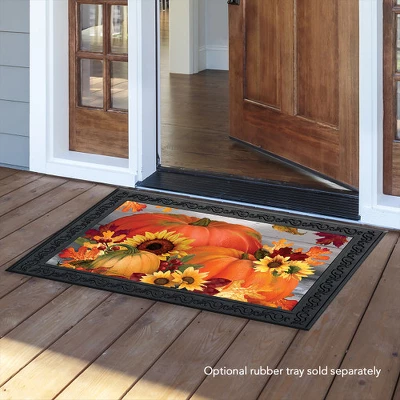 Briarwood Lane Autumn Pumpkin Trio Doormat Sunflowers Fall 30" X 4 Briarwood Lane Autumn Pumpkin Trio Doormat Sunflowers Fall 30" X - Image 2
