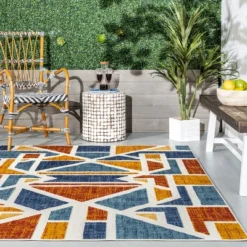 NuLOOM Alexia Contemporary Geometric Indoor/Outdoor Patio Area Rug -Decor Vista GUEST 0526ebc3 3766 4f4e 99b2 8c8543734a39