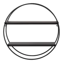 24" Diameter Sequoia Wood And Metal Round Wall Shelf - Kate & Laurel All Things Decor -Decor Vista GUEST 0611b927 d583 4e2e 9798 a1de29b1c419