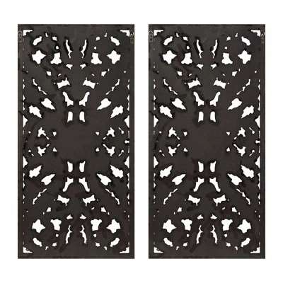 2pc Botanical Carved Wall Decor Panel Set Bronze - Madison Park 7 2pc Botanical Carved Wall Decor Panel Set Bronze - Madison Park - Image 5