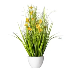 Vickerman Artificial Yellow Potted Artificial Cosmos And Grass -Decor Vista GUEST 070ccd58 ff98 4b13 aff8 ebe0278a221f