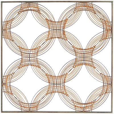 Metal Geometric Quatrefoil Wall Decor With Black Frame Brown - The Novogratz 5 Metal Geometric Quatrefoil Wall Decor With Black Frame Brown - The Novogratz - Image 3