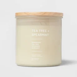 Glass Jar Tea Tree And Spearmint Candle Beige - Threshold™ -Decor Vista GUEST 08840a6f eb81 4eba bdb2 82fa19c57c5b