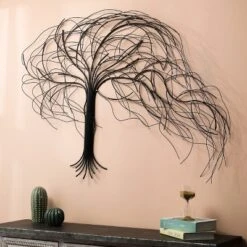 LuxenHome Black Metal Windy Tree Wall Decor -Decor Vista GUEST 090b21ab 447a 4bab abd7 a6205c443a9c