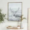 Modern Farmhouse Polystone Deer Framed Wall Art Gray - Olivia & May -Decor Vista GUEST 0965f98f 886f 4bf1 9705 5bcf0ca35807