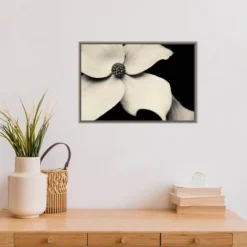 23" X 16" Dogwood Flower By Gary Horsfall Framed Canvas Wall Art - Amanti Art -Decor Vista GUEST 09c473e3 93a8 495f a00c c089ffe33f40