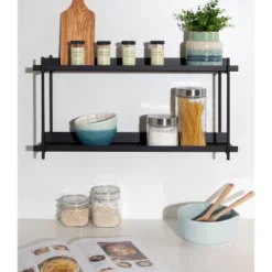 28" X 15" Dominic Tiered Decorative Wall Shelf Black - Kate & Laurel All Things Decor -Decor Vista GUEST 0a4a8baf a758 44a3 b3ec fd28604f47ff
