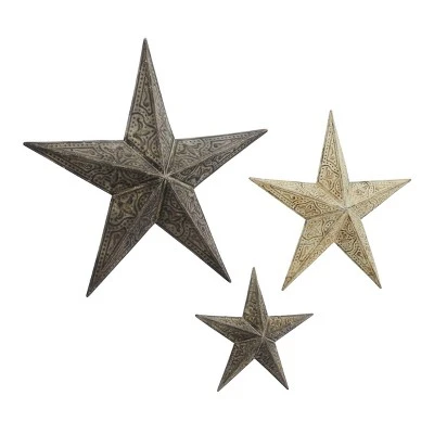 Set Of 3 Metal Stars Indoor Outdoor Wall Decors - Olivia & May 7 Set Of 3 Metal Stars Indoor Outdoor Wall Decors - Olivia & May - Image 5