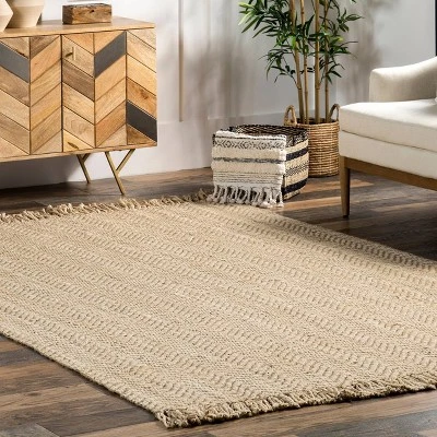 Hand Woven Don Jute With Fringe Rug - NuLOOM 8 Hand Woven Don Jute With Fringe Rug - NuLOOM - Image 6
