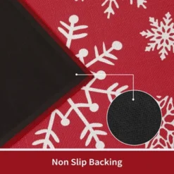 Kitchen Rug And Mat Washable Christmas Festive Decorative Runner Rugs Xmas Snowflakes Floor Mats, 17"x29" + 17"x47" -Decor Vista GUEST 0c3f404c d65a 466a a5dc 3a84af07354f