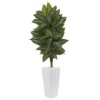 Nearly Natural 4-ft Zebra Plant In White Tower Planter 2 Nearly Natural 4-ft Zebra Plant In White Tower Planter -Decor Vista GUEST 0cf88a47 b4ab 4d70 99ee e168f324fdae