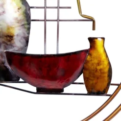 Metal Abstract Wall Decor With Vase Details - Olivia & May -Decor Vista GUEST 0d0cb814 e338 4c70 b78c 9177c4de4763