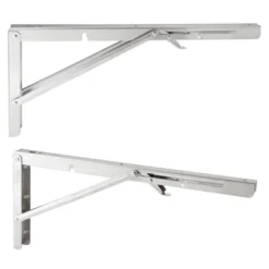 Built Industrial 2 Pack Folding L Wall Shelf Bracket, 16 Inch Collapsible Hardware With Locking Hinge For Garage Shelves, Holds 160lbs -Decor Vista GUEST 0e69bac7 cf03 4403 9405 25747279d1a2