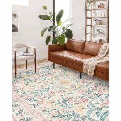 Itopfox Machine Washable Nursery Rug, Pink Floral Carpet Non Slip, Soft Boho Indoor Floor Rug For Girls Bedroom, Living Room, Dorm -Decor Vista GUEST 0faa7853 0d62 4f86 b598 76e1634dff59