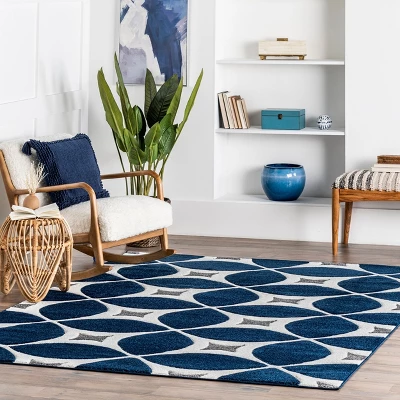 Nuloom Gabriela Trellis 4x6 Area Rug For Living Room Bedroom Dining Room Kitchen, Navy/White 3 Nuloom Gabriela Trellis 4x6 Area Rug For Living Room Bedroom Dining Room Kitchen, Navy/White