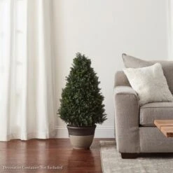 Artificial Cypress Topiary-37 Tower Style Faux Plant In Sturdy Pot - Realistic Indoor Or Outdoor Potted Shrub-Home Decor By Pure Garden -Decor Vista GUEST 1222f4a3 690b 40e9 9ca0 07ef904a5971