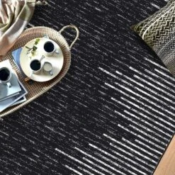 Acekool 8x10 Washable Area Rug, Black And White Striped Non Slip Low Pile Carpet, Modern Distressed Diamond Pattern For Living Room Bedroom Nursery 11 Acekool 8x10 Washable Area Rug, Black And White Striped Non Slip Low Pile Carpet, Modern Distressed Diamond Pattern For Living Room Bedroom Nursery -Decor Vista GUEST 12377875 cfaf 4af4 b8d7 66ff8510753b