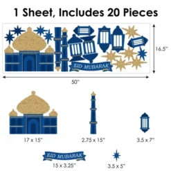 Big Dot Of Happiness Ramadan - Peel And Stick Eid Mubarak Vinyl Wall Art Stickers - Wall Decals - Set Of 20 -Decor Vista GUEST 123fd38c bb08 4246 9ad7 1b1bedbe0f0d