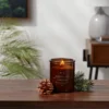 9oz Lidded Amber Glass Jar Crackling Wooden Wick Fennel And Pine Candle - Threshold™ -Decor Vista GUEST 12b52490 9d00 4e2c 8c08 8dca32cfa8c6