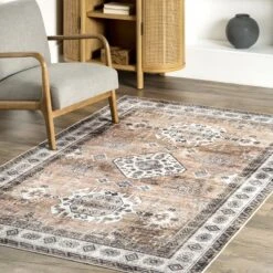 NuLOOM Evelina Traditional Stain Repellent Machine Washable Area Rug -Decor Vista GUEST 13543209 3ada 4a8b a435 ddba4ad3f61e