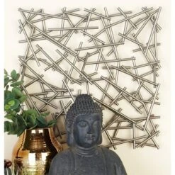 Metal Geometric Overlapping Lines Wall Decor Silver - CosmoLiving By Cosmopolitan -Decor Vista GUEST 141e658d 9540 4335 9ce0 ab1c4e176590