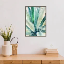 16" X 23" Rustic Succulent II By Irena Orlov Framed Canvas Wall Art - Amanti Art -Decor Vista GUEST 168111c8 6c8b 4faa aede c3724d5dceb1