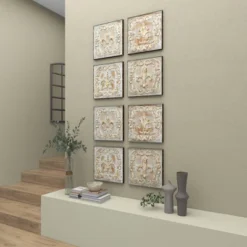 Metal Fleur De Lis Embossed Wall Decor Set Of 4 Brass - Olivia & May -Decor Vista GUEST 174e75d6 1903 4f45 bec4 879d136c86f2