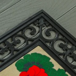 Evergreen Black Fleur Scroll Sassafras Floor Mat Indoor Outdoor Rubber Tray 18"x30" Fits Sassafras Inserts 10"x22" Black -Decor Vista GUEST 177be4a7 a902 4a36 9585 a9fd20853b4e