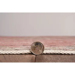 2'x8' Washable Blanton Rug Pink/Ivory - Linon: Rubber Backed, Stain-Resistant, Low Pile, Traditional Medallion Design -Decor Vista GUEST 17ae4813 d103 4b76 8ecf a18bf1643fa1