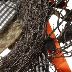 National Tree Company Artificial Skeleton's Halloween Wreath, Decorated With Branches, Orange And Black Trim, Berry Clusters, Assorted Leaves, 24 In -Decor Vista GUEST 17b63641 f4e0 4e0c b42a 228c0e80a8cb