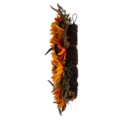 Vickerman 24" Artificial Yellow Sunflower Wreath With Green Fern Foliage. -Decor Vista GUEST 18333a43 2e5c 48fb 9176 725645537f80