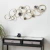 Metal Geometric Wall Decor With Round Mirrored Accents Gold - Olivia & May