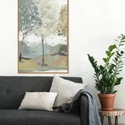 22" X 33" Breezy Landscape Trees III By Allison Pearce Framed Canvas Wall Art Light Brown - Amanti Art -Decor Vista GUEST 18b0b456 9ad9 4411 a8b6 417477db2e39