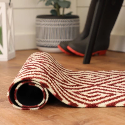 2'x3' ColorStar Greek Grid Door Mat Red Rust - Bungalow Flooring 6 2'x3' ColorStar Greek Grid Door Mat Red Rust - Bungalow Flooring - Image 4