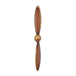 42" X 5" Metal Airplane Propeller 2 Blade Wall Decor With Aviation Detailing Brown/Gold - Olivia & May: Industrial Style, Vertical Display -Decor Vista GUEST 19177a23 caf3 4c5f a1da dae80bff1255
