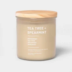 Glass Jar Tea Tree And Spearmint Candle Beige - Threshold™ -Decor Vista GUEST 1ae068be c042 415c a0e0 475aaead92cf