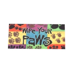 Evergreen Indoor Outdoor Doormat Bundle Set Of 4 - Frame And 3 Welcome Paw Print Pet Inserts