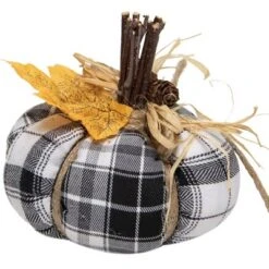 Northlight 5" Black And White Plaid Fall Harvest Plush Pumpkin -Decor Vista GUEST 1cbd034a addb 47b1 b0d5 54b3e4211836