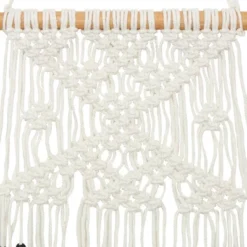 Set Of 3 Cotton Macrame Handmade Intricately Weaved Wall Decors With Beaded Fringe Tassels Cream - The Novogratz -Decor Vista GUEST 1cea007b ebaa 4a0a a0d2 2b608d10452e