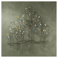 Gemstone Forest Wall Sculpture - Bronze With Asst. Gems - Aiden Lane