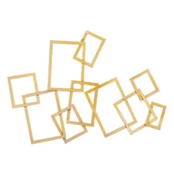 Metal Geometric Overlapping Rectangles Wall Decor Gold - CosmoLiving By Cosmopolitan -Decor Vista GUEST 1e1f071f 8c5d 437e b9ae 295940d20974