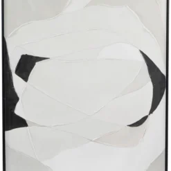 Set Of 2 Contemporary Canvas Abstract Framed Wall Arts With Black Frames White - Olivia & May -Decor Vista GUEST 1ee30122 bb74 482a ba5b 02338d6ae300