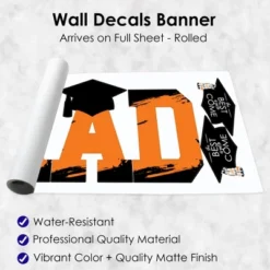 Big Dot Of Happiness Orange Graduation Party Decor - Vinyl Wall Decals - Grad -Decor Vista GUEST 1f318f17 0011 441d 8965 8cf07d3ba3b8